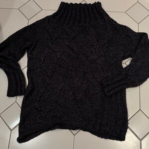 Sarah Pacini navy cable-knit sweater